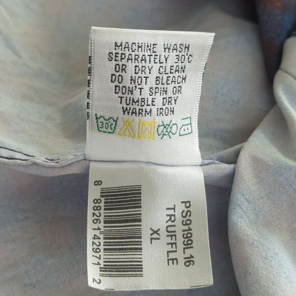 Bugatchi Classic Fit Mens Brown Blue Checkered Long Sleeve Button-Up Shirt sz XL - Picture 8 of 16